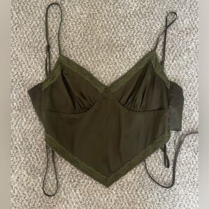 Marbell green silk top